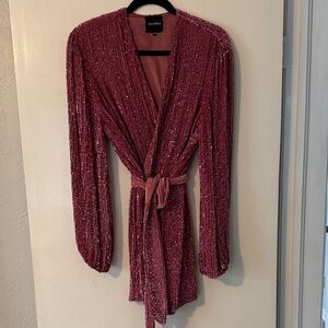 Retrofete Pink Sequin Mini Dress